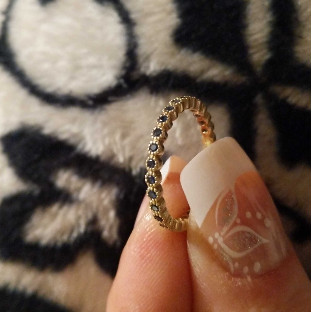 14k Genuine Sapphire Eternity band from Blue Nile